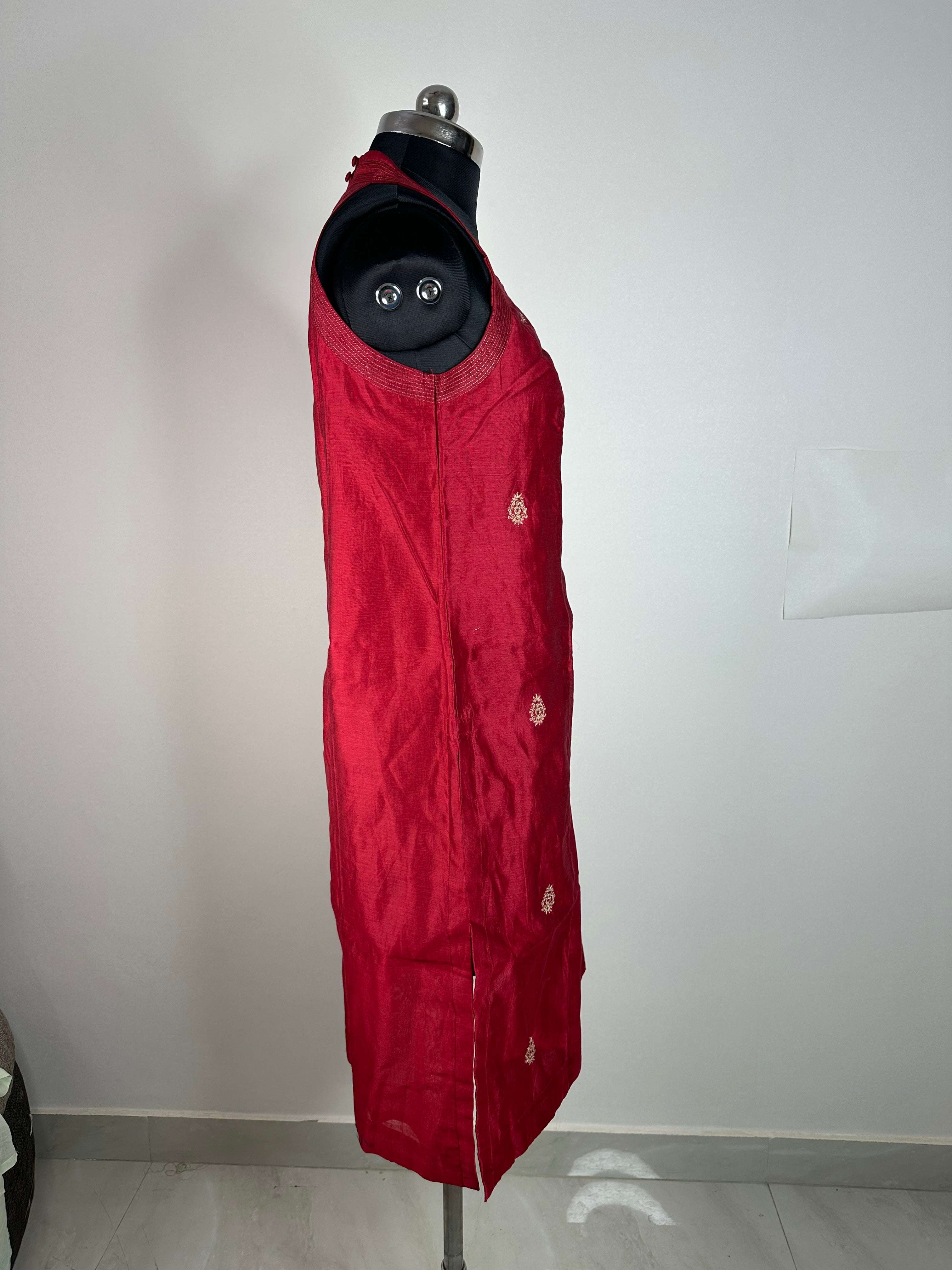 Ruby Red Embroidered Festive Kurti