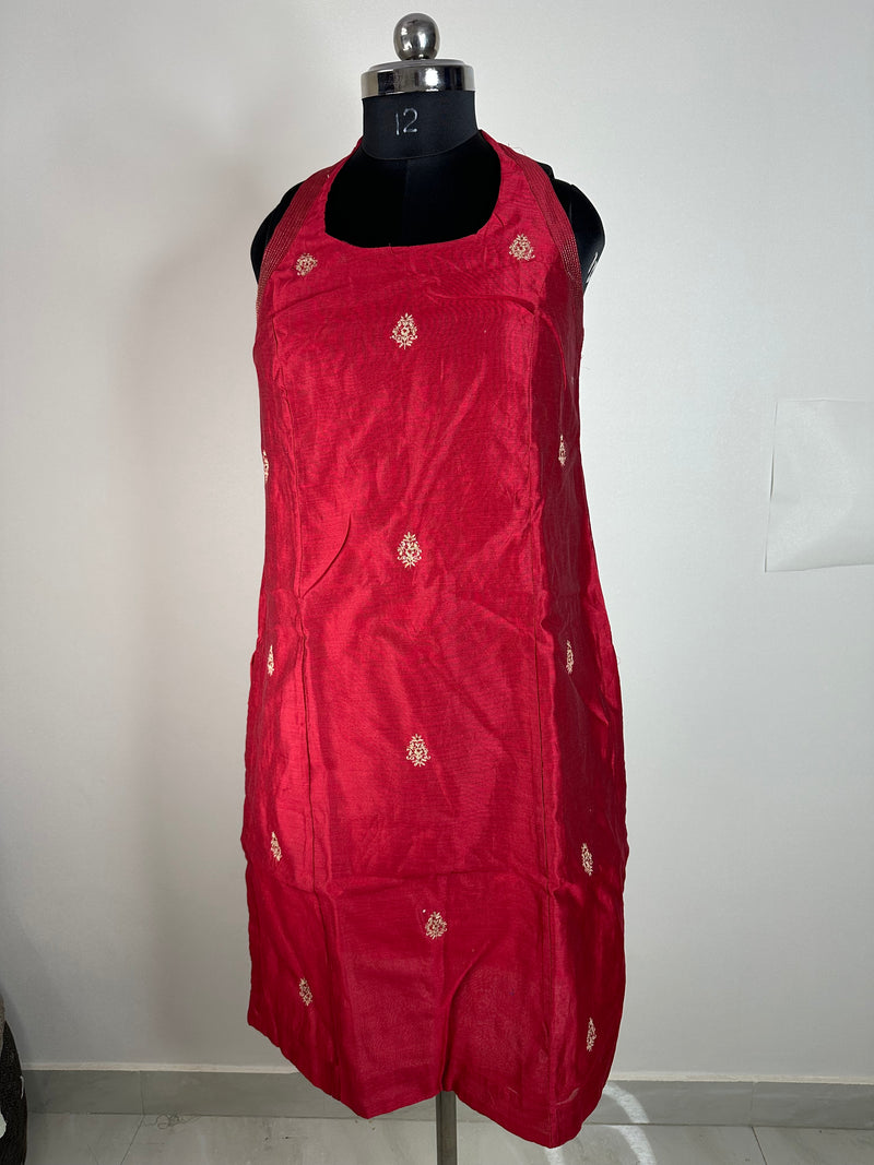 Ruby Red Embroidered Festive Kurti