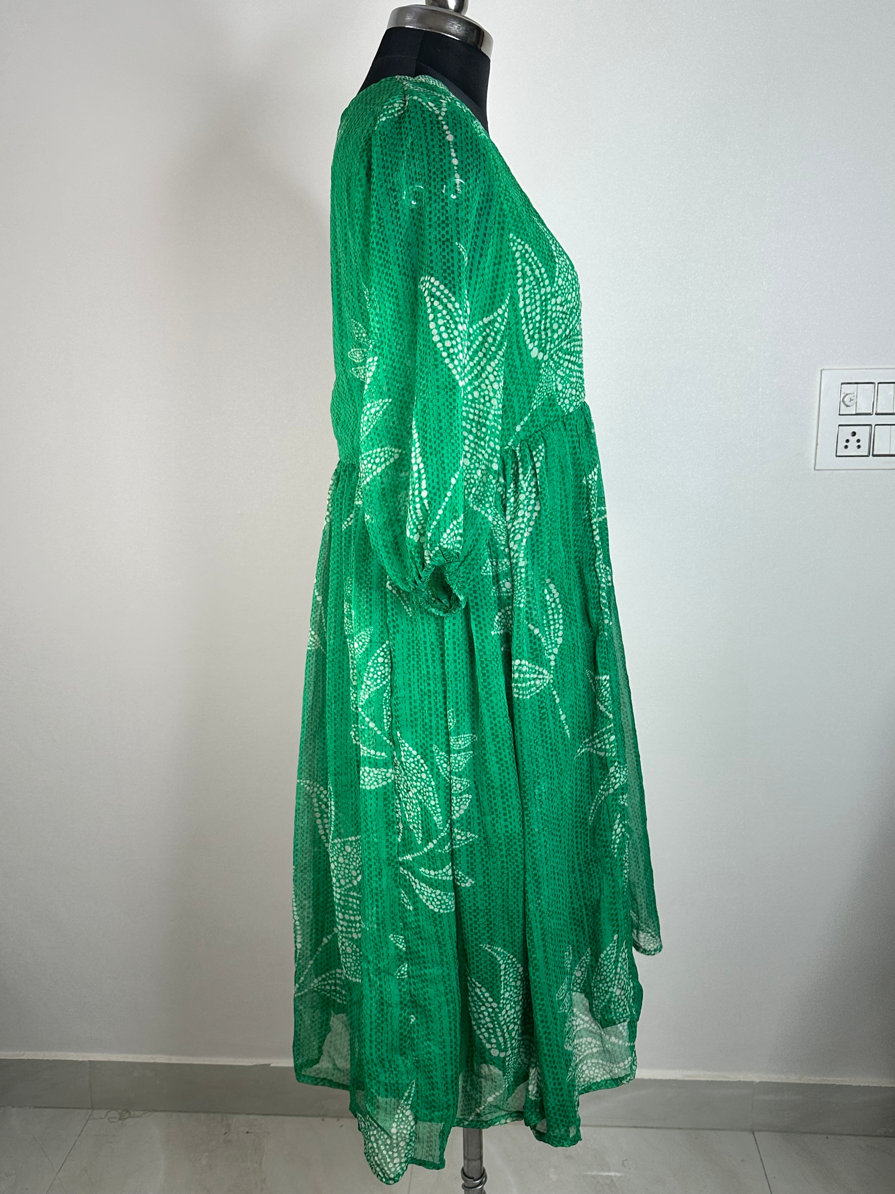 Emerald Green Floral Printed Kurti