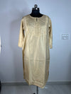 Champagne Gold Textured Straight Kurti