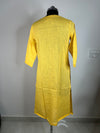Sunshine Yellow Textured V-Neck Kurti