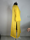 Sunshine Yellow Textured V-Neck Kurti