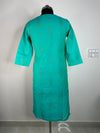 Aqua Green Printed Straight Kurti