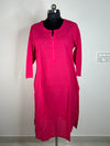 Pink Textured Straight Kurti