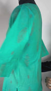 Aqua Green Printed Straight Kurti